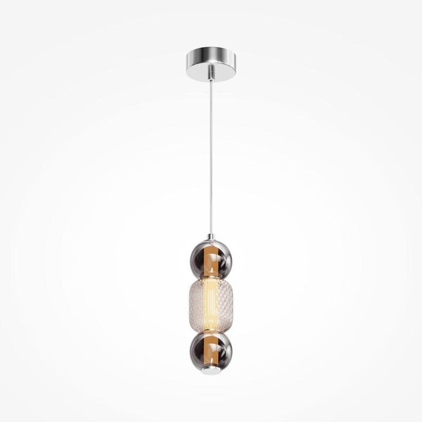 LED Pendelleuchte Drop in Chrom und Transparent 16W 2000lm