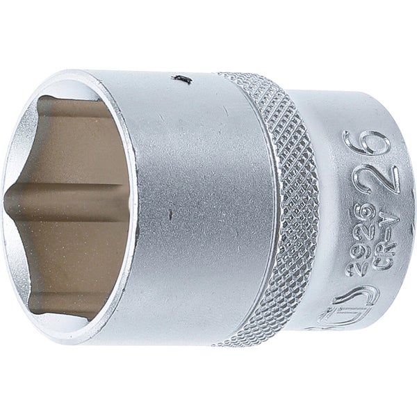 BGS Steckschlüssel-Einsatz Sechskant Antrieb Innenvierkant 12,5 mm (1/2) SW 26 mm - 2926