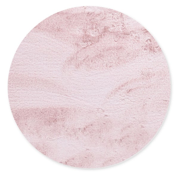 Kunstfell-Badematte UNI Sara Rosa Ø 90 cm