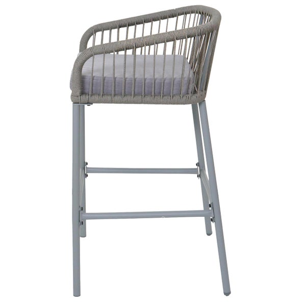 Barhocker mit Armlehnen und Metallgestell