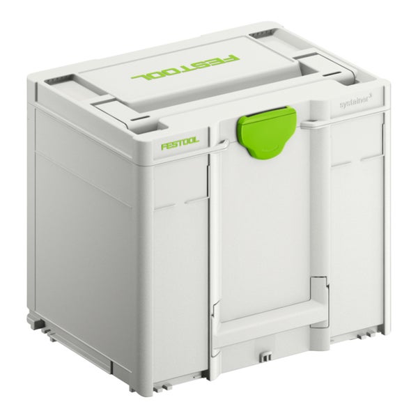 Festool Systainer 3 Werkzeugkoffer aus Kunststoff mit Tragegriff und Verschluss.