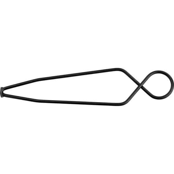 Schwarze Sturmklammer aus Metall für Dachziegel.