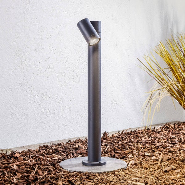 PRIOS Außenleuchte Tulimar (Modern) in Schwarz aus Aluminium (1 flammig, GU10) - Wegeleuchte Pollerleuchte Wegelampe Sockelleuchte