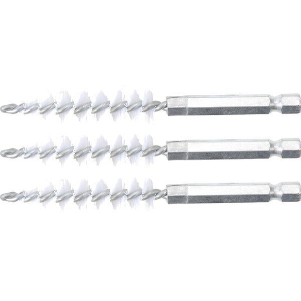 BGS Nylonbürste 12 mm Antrieb Außensechskant 6,3 mm (1/4) 3tlg. - 3078-12-N