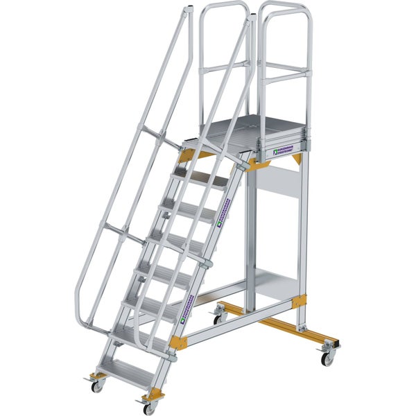 Günzburger Steigtechnik Plattformtreppe 60° fahrbar Stufenbreite 0,6 m 8 Stufen - 600708