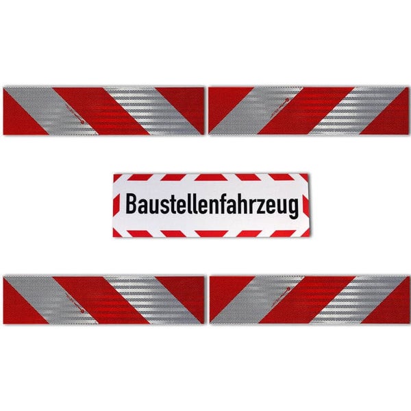 Kfz-Warnmarkierung Set + Baustellenfahrzeug Magnetisch 3M - DIN30710