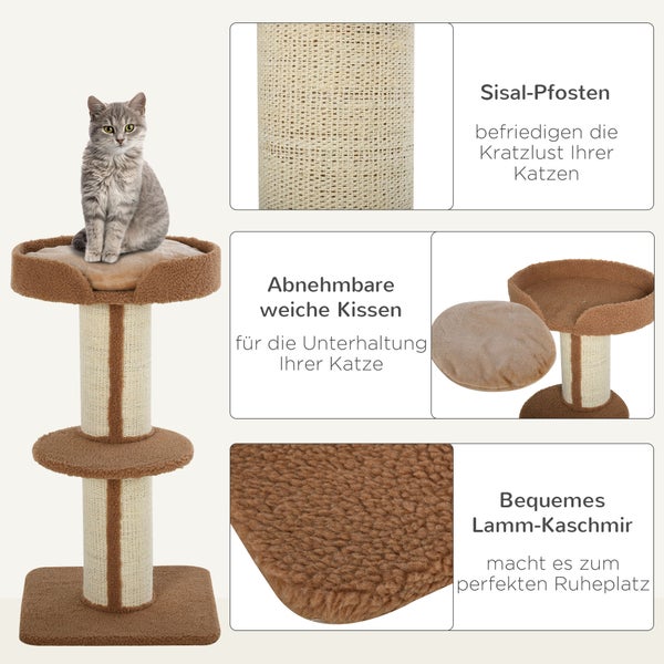 PawHut Kratzbaum klein 91 cm Katzenbaum mit Katzenbett,