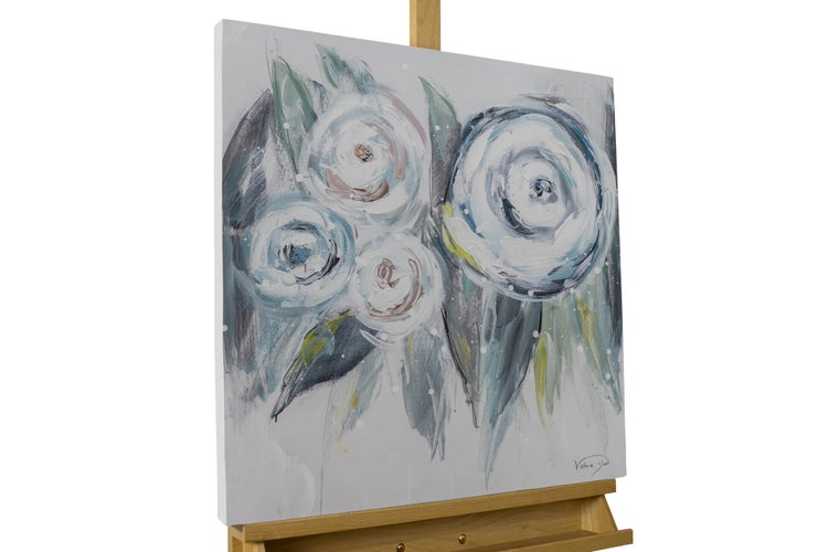 Handgemaltes Gemälde Acrylfarbe 60x60cm Rosa