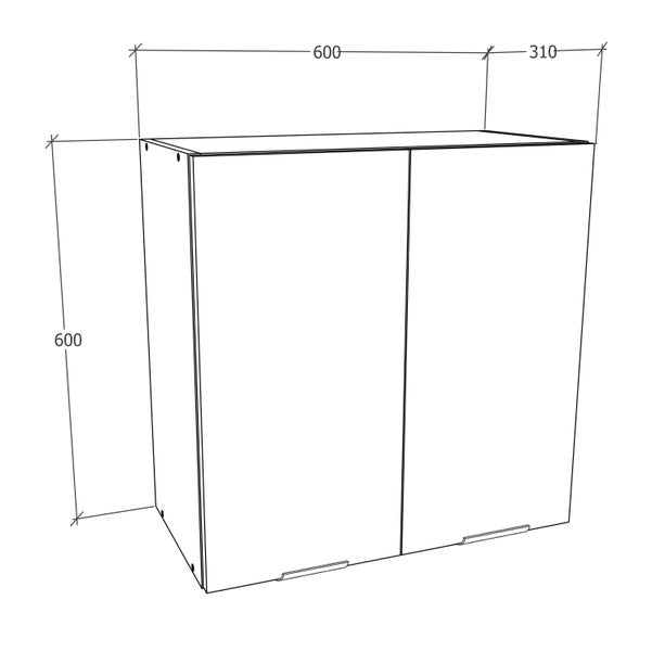 Küchenschrank B. 60 cm Hängeschrank Küche Fasola