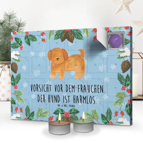 Mr. & Mrs. Panda Duftkerzen Adventskalender Hund Flauschig - Blau Pastell