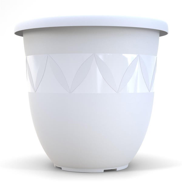 Plastard Übertopf 5er-Set Ø 24 x 20 cm – Weiß | Stilvolle Pflanzgefäße für Haus und Garten