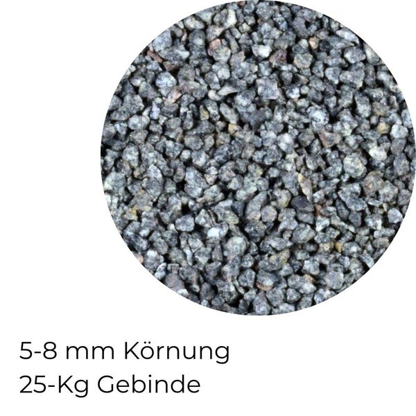 Kieselsteine Garten Zierkies Granit 5-8 mm 25 kg Grau Aquarium Kies Granitkies Weg Steinteppich Zierstein Splitt