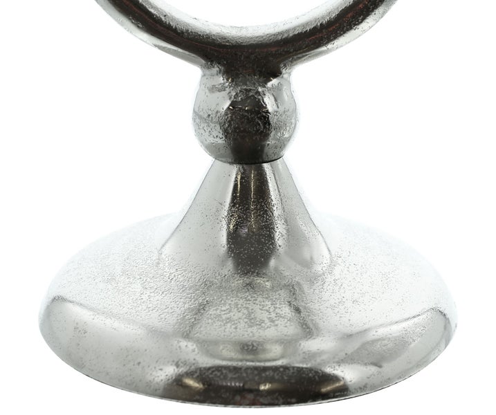FRANK FLECHTWAREN | Kerzenhalter Silver Circle, ALUMINIUM, 14 x 14 x 26 cm