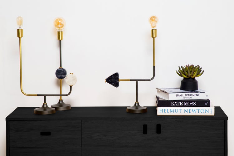 Minimalitische Tischlampe Modern in Schwarz, Loft Design 29 cm | Wohnzimmer Esszimmer Leuchte
