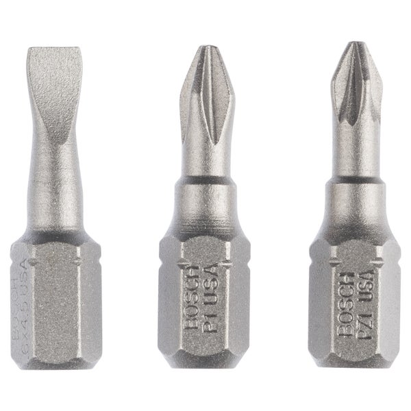 Bosch Schrauberbit-Set Extra-Hart (gemischt), 3tlg. S 0,6x4,5, PH1, PZ1, 25 mm - 2607001765