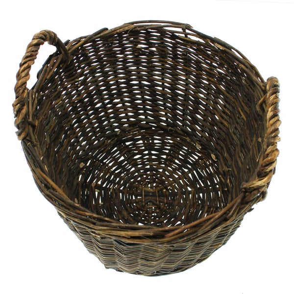 FRANK FLECHTWAREN | Füllkorb Rustikal, groß, WEIDE, Ø 37 x 27 cm