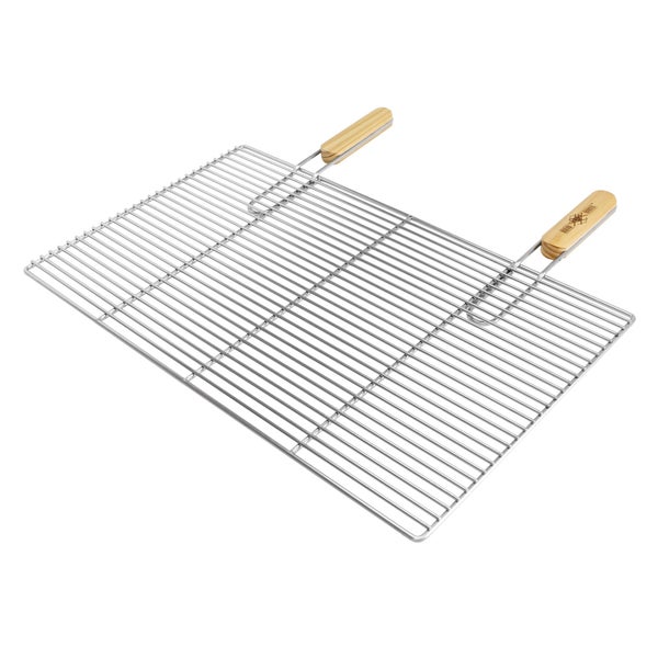 ECD Germany Rechteckiger Edelstahl Grillrost mit abnehmbaren Griffen 67 x 40 cm - robust & rostfrei - für Grillkamin Buschbeck Gasgrill Feuerschalen Feuerkorb - Edelstahlgrillrost Grill Rost Zubehör
