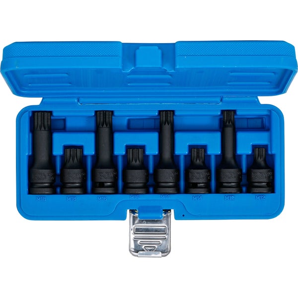 BGS Kraft-Bit-Einsatz-Satz Antrieb Innenvierkant 12,5 mm (1/2) Innenvielzahn (für XZN) M12 - M18 8tlg. - 5381