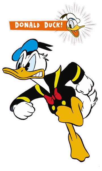 Disney Wandtattoo Donald duck Gelb, Blau und Schwarz-Weiß - 127 x 200 cm - 612441