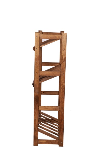 PROREGAL Getränkekistenregal SPREEWALD HxBxT 124x70x33cm 3 Ebenen Massives Kiefernholz Braun geölt