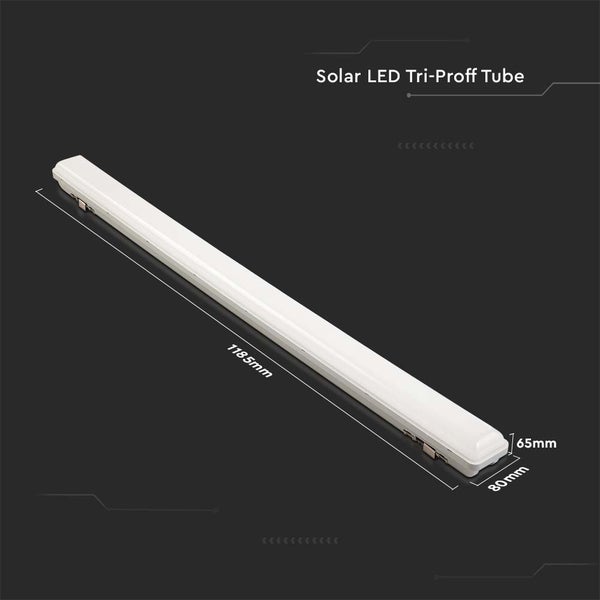 V-TAC VT-120018 - Weiße Solarleuchten - Solar Tri - Proof - Röhre - IP65 - 18W - 1000 Lumen - 3IN1
