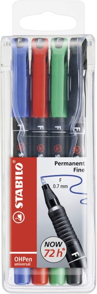 Stabilo OH Pen Universal Permanent Fine, 4er-Pack