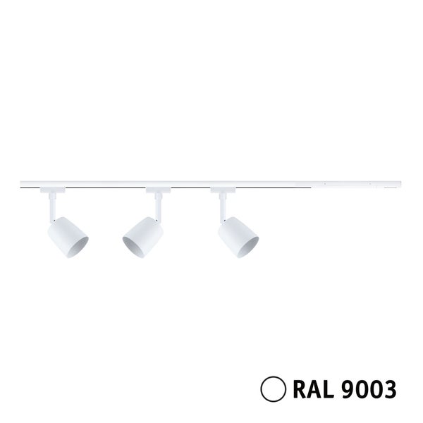 URail Schienenspot Cover Starterset GU10 max. 10W dimmbar 230V Signalweiß