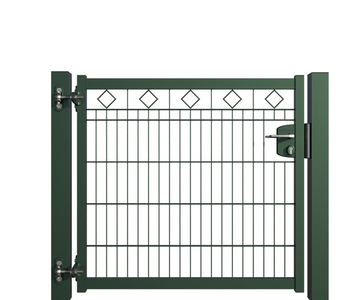 Metall Gartentor mit Schloss und Rautenmuster