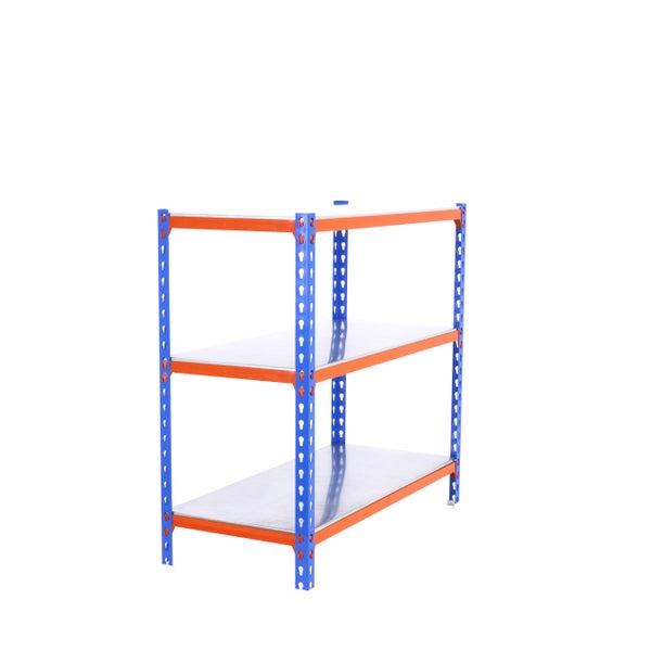 PROREGAL Schwerlastregal Small Metal Shark HxBxT 100 x 110 x 40 cm Fachlast 200 kg Blau-Orange