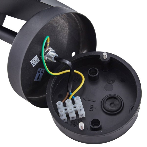 Lindby Wandleuchte außen Meliora (spritzwassergeschützt in Schwarz aus Metall (1 flammig, E27) - Außenwandleuchten Wandlampe Led Außenlampe Outdoor für Außenwand/Hauswand Haus Terrasse