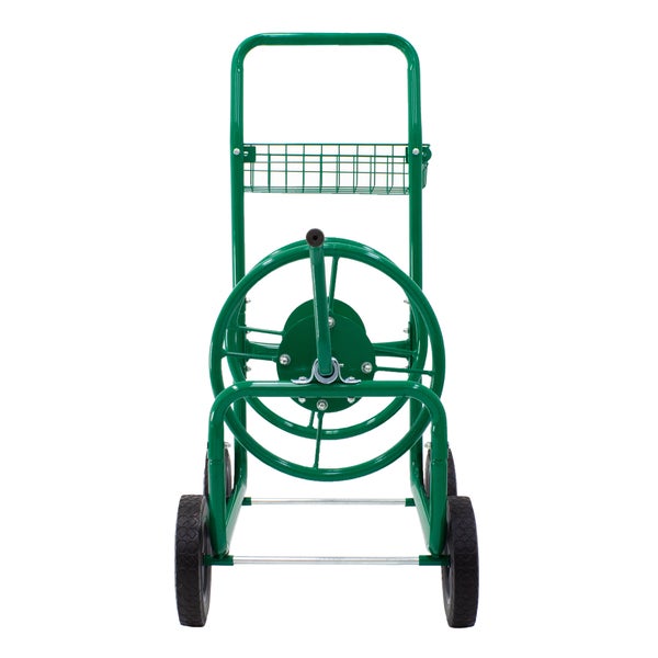 Gartenschlauchwagen mit Rädern, Korb und Griff