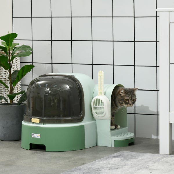 PawHut Katzentoilette, 52L x 60B x 42H cm, PP, PC, Grün