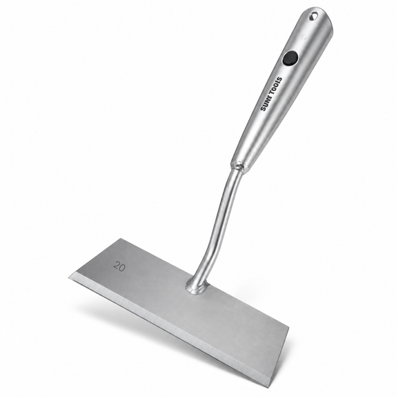 Edelstahlschaber von SUNY TOOLS mit 20 Zentimeter breiter Klinge und ergonomischem Handgriff.