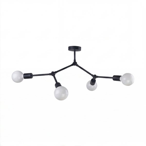Moderne Deckenleuchte mit vier Armen und runden Leuchtmitteln in minimalistischem Design
