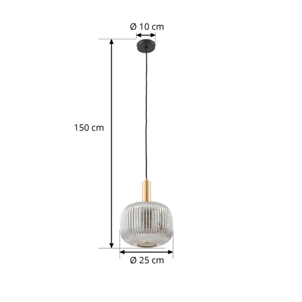 Lindby Pendelleuchte Doroteo (Retro, Vintage Antik) in Alu aus Glas (1 flammig E27) - Deckenlampe Esstischlampe Hängelampe Hängeleuchte Wohnzimmerleuchte