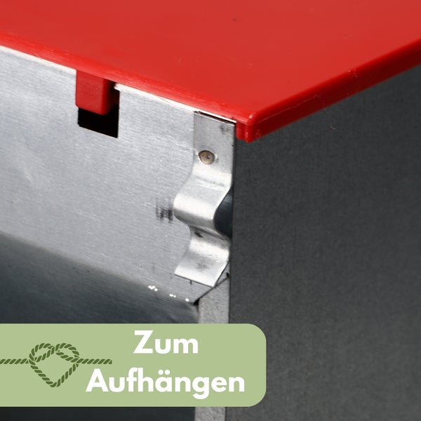 Futterspender Hühnerstall Kaninchen Futtertrog verzinkt 1 kg Futterautomat Stallmontage Metall Futterspender Geflügel Futternapf mit Deckel für Kleintiere