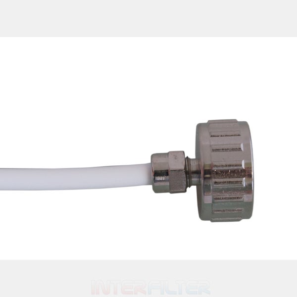 Anschlussstück für Wasserfilter mit Schlauch aus Kunststoff und Metallgewinde