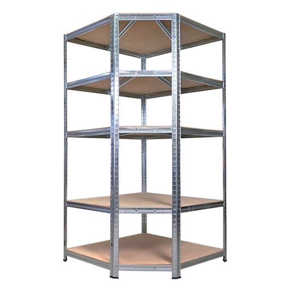 Eckregal mit fünf Regalböden