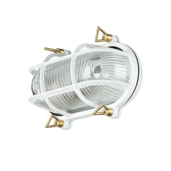 Weiße Schiffslampe mit Gitter