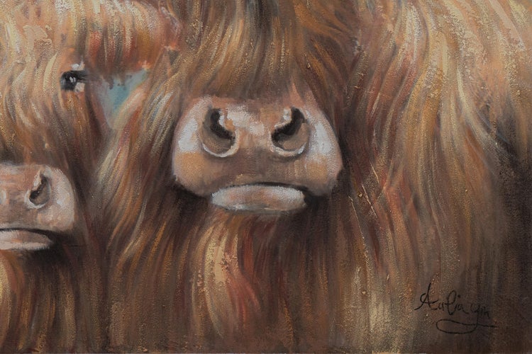 Handgemaltes Gemälde Acrylfarbe 100x75cm Braun