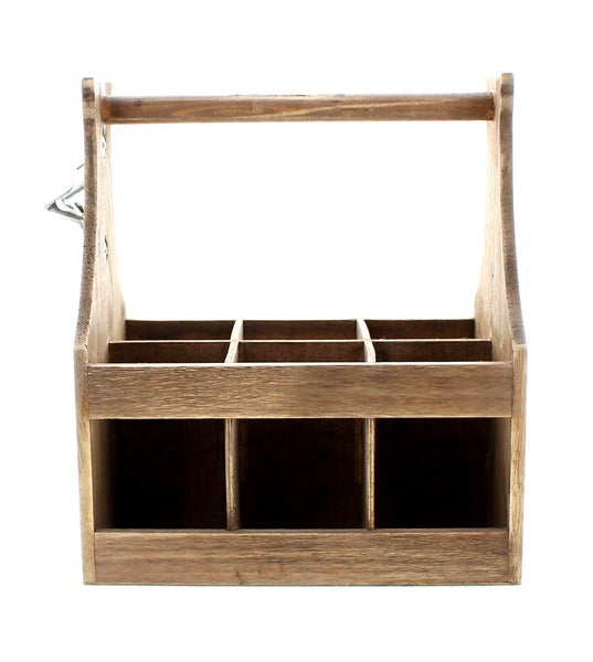 FRANK FLECHTWAREN | Flaschenträger Opener, HOLZ, ca. 25 x 17 x 29 cm, ohne Inhalt