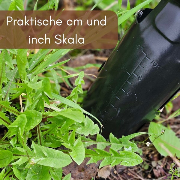 Gartengerät mit Zentimeter und Inch Skala