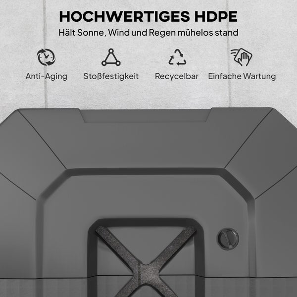 Hochwertiges HDPE Material: wetterbeständig, alterungsbeständig, stoßfest, recycelbar und pflegeleicht.