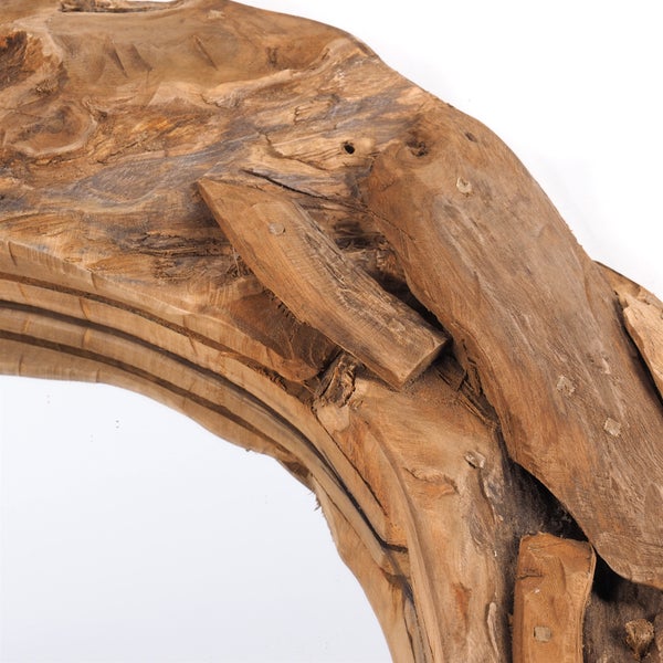 Wandspiegel  TEAK 60 Teakholz (erodiert) naturfarben