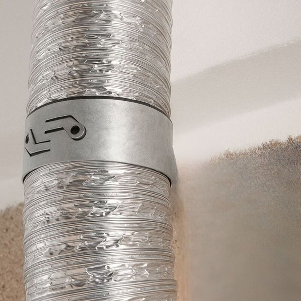 Flexibles Aluminium-Lüftungsrohr mit einer Metall-Rohrverbindung für Abluftsysteme