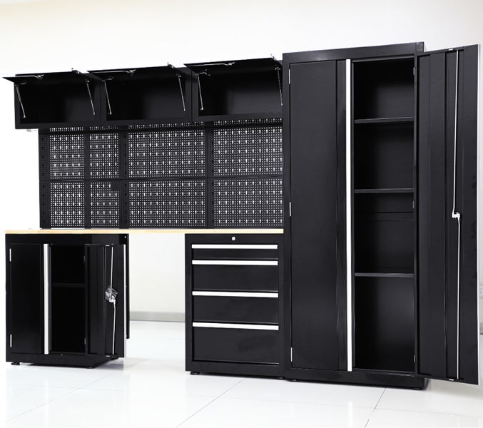 Ondis24 XL Männerküche 260cm Werkstatteinrichtung 9 Teile, Werkbank