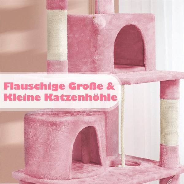 Katzenkratzbaum mit Höhlen und Sisalstämmen