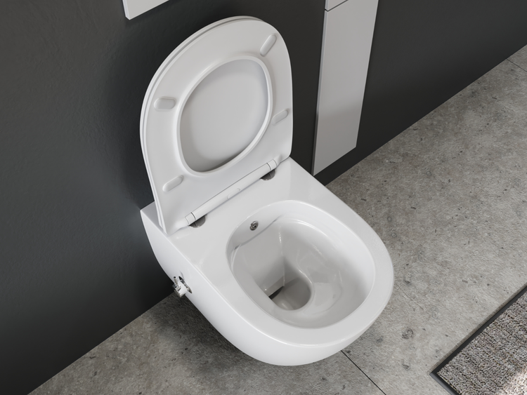 Aqua Bagno Design Hänge-Dusch-WC Silk S.10219.10224 – Spülrandlos – Bidetfunktion – Softclose-Sitz