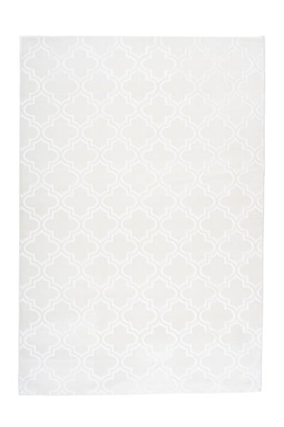 Kurzflor Teppich Blissique Weiß Modern, Klassisch 80 x 300 cm