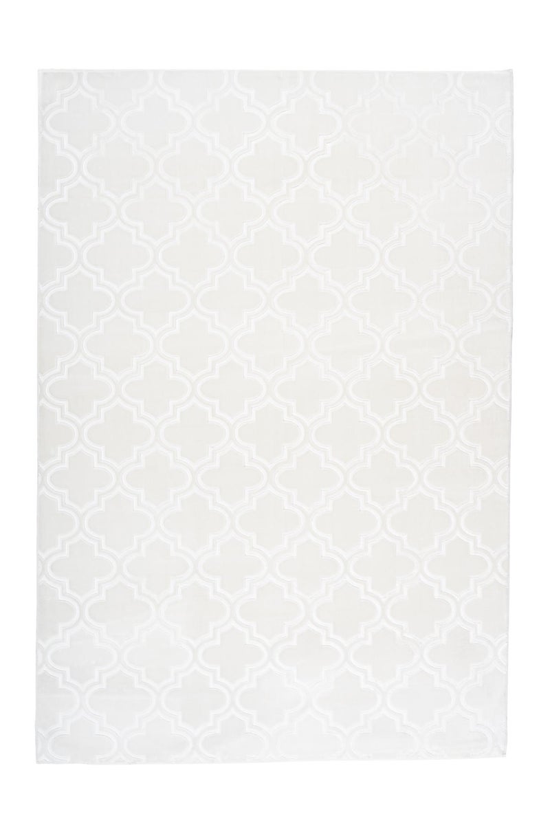 Kurzflor Teppich Blissique Weiß Modern, Klassisch 80 x 150 cm
